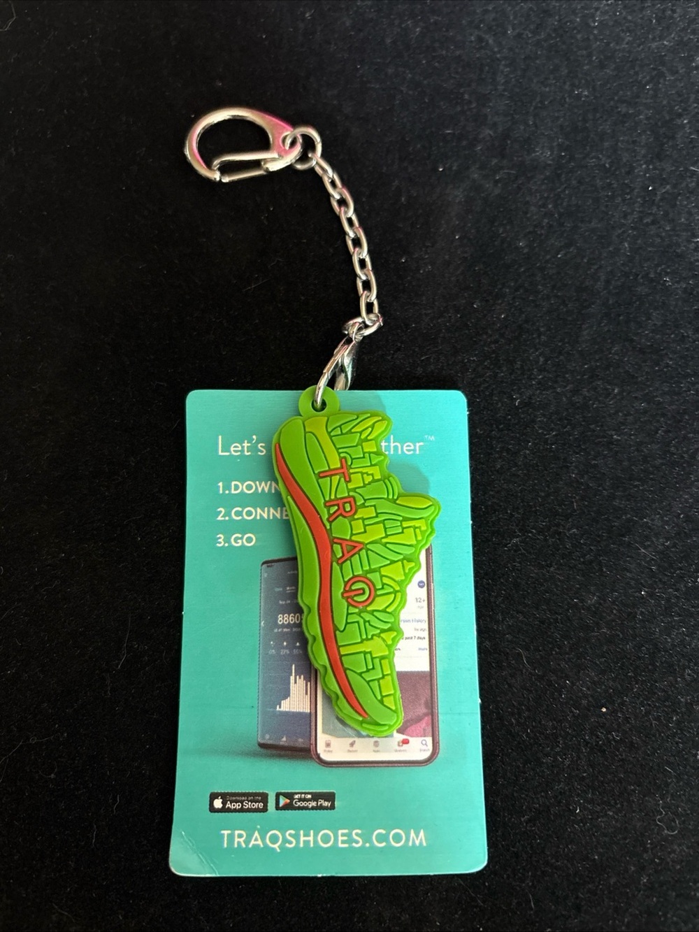 New Traq by Alegria Green and Red Shoe Keyring